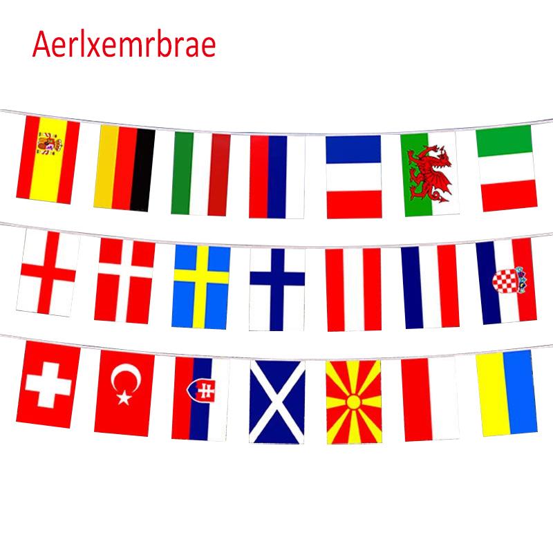 Aerlxemrbrae 14*21см Гирлянда из флажков 32 страны мира флаги государств маленький флаг подвесные флаги