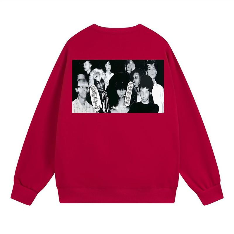 Свитшот Stu Streetwear Tour Edition с принтом букв, круглый вырез, мужской, свободный крой, хлопок, для повседневной носки