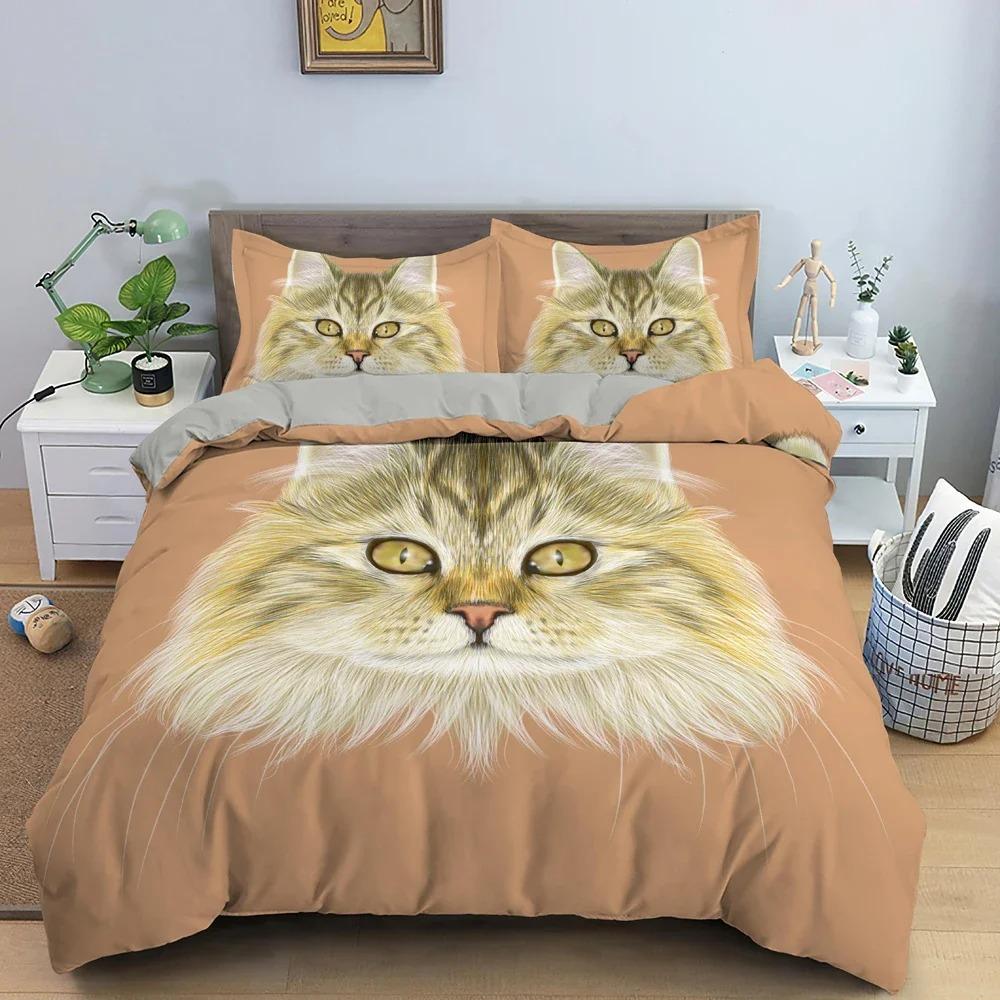 Пододеяльник с изображением канадского сфинкса и кошки King Queen Lovely Pet Kitty, комплект постельного белья для детей, подростков и взрослых, с милым животным, мягкий полиэстеровый пододеяльник
