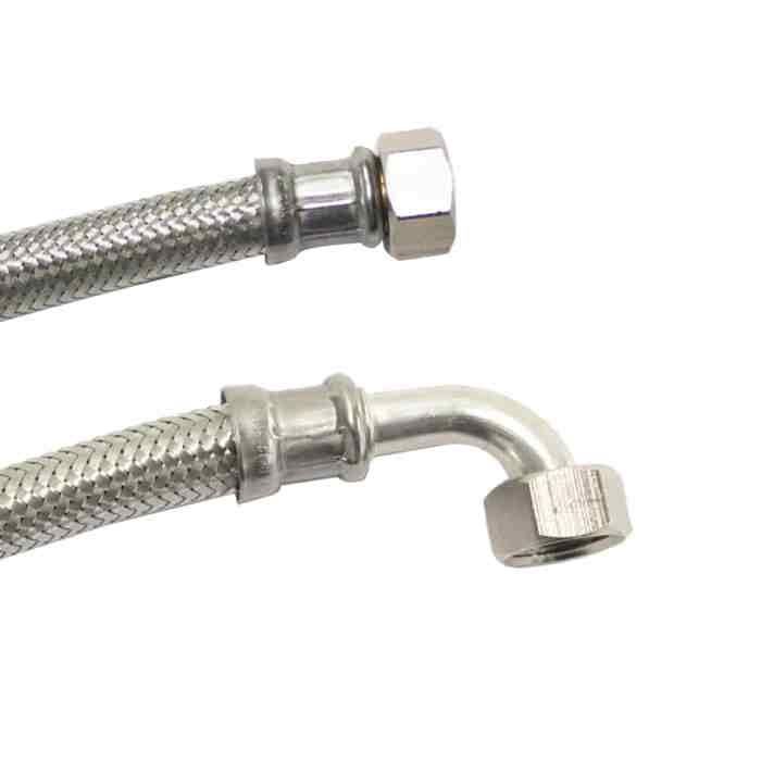 Flexible Inox 3/4" DN13 Curved - Food Grade Potable Braided Hose 1000mm