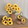 Букет подсолнухов - Искусственные шелковые цветы для украшения гостиной, офиса, спальни