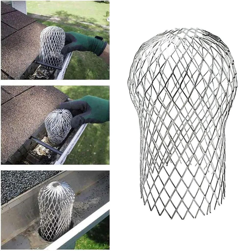 Roof Gutter Guard Filters 3 Inch Expand Aluminum Filter Strainer Stops Blockage Leaf Drains Debris Drain Net Cover