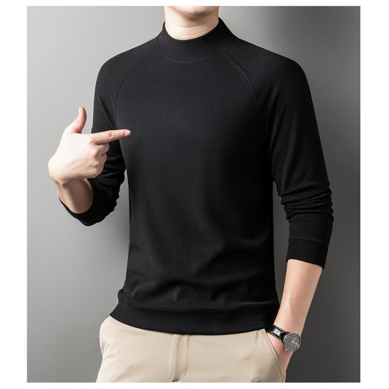 Men S Solid Color Long Sleeve Pullover T Shirt Casual Autumn