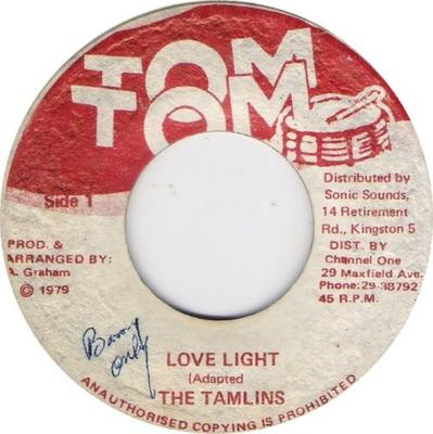 7-дюймовая пластинка TAMLINS - Love Light NONE Tom Tom 1979 Ямайка Регги, Ска и Даб Б/У