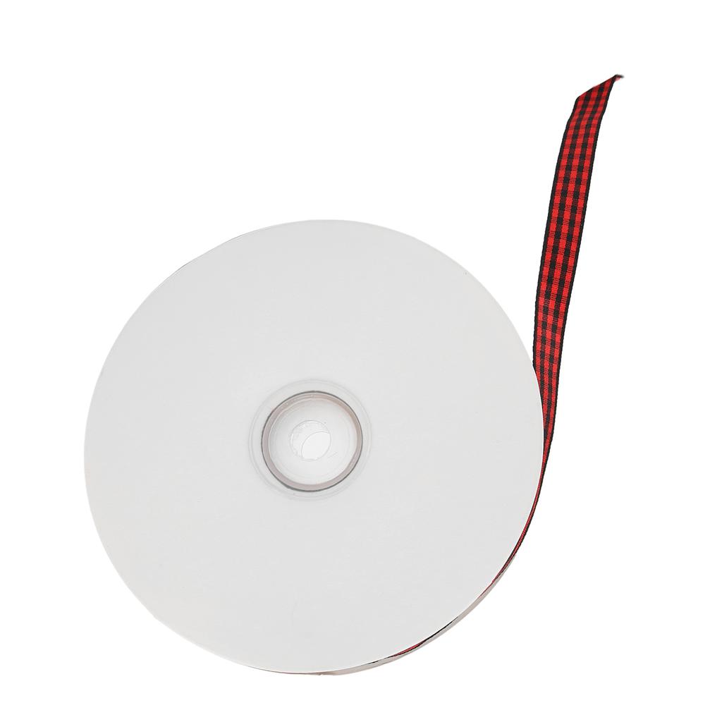 100yd Red Black Plaid Ribbon Lattice Design Smoother Texture Plaid Ribbon Wired for Gift Wrapping