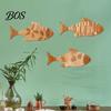 Rustic Ocean Decor 3Pcs/Set Bathroom Fish Wall Decoration, Wooden Art Decoration Sculpture, Nautical Hanging Ornament for Beach Lake House Sea Theme