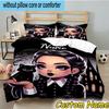 3PCS Custom Name Gothic Addams Bedding Set, Bedding Set Including 1pc Duvet Cover And 2pcs Pillowcases for Bedroom,Dormitory Gift