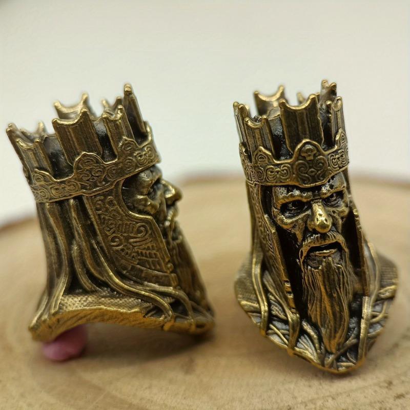 Король-скелет Латунные бусины для ножа EDC DIY Плетеный браслет из паракорда Брелок Подвески Скульптура головы Инструмент для улицы Подвески