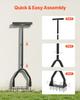 Lawn Aerator, 9.2 in Manual Core Aerator Tool with 15 Iron Spikes, Long Handle & Wide Plate, Heavy Duty Grass Aeration Tool, Yard Aerators for