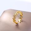 Golden Wheat Spike Zircon Ring for Women - Trendy Full Diamond Electroplated Jewelry.