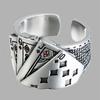 1PC Flush Playing Card Ring Men and Women Personality Domineer Retro Old Diamond Square Opening Ring