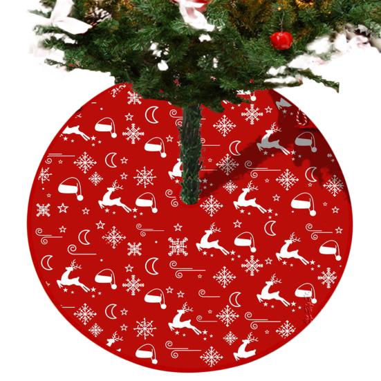 Юбка «Рождественская елка» Яркий цвет, Износостойкий, простая установка, Круглый большой коврик с принтом «Снежинка и лосось» в виде рождественской елки