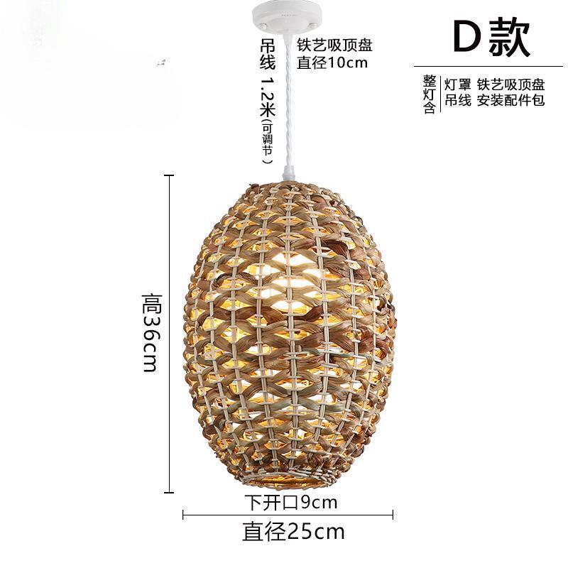 Ваби Саби Япония Подвесные светильники Магазин Бар Стол Ротанг Подвесные лампы Гостиная Ресторан Люстра Декор комнаты Люстра Светодиод
