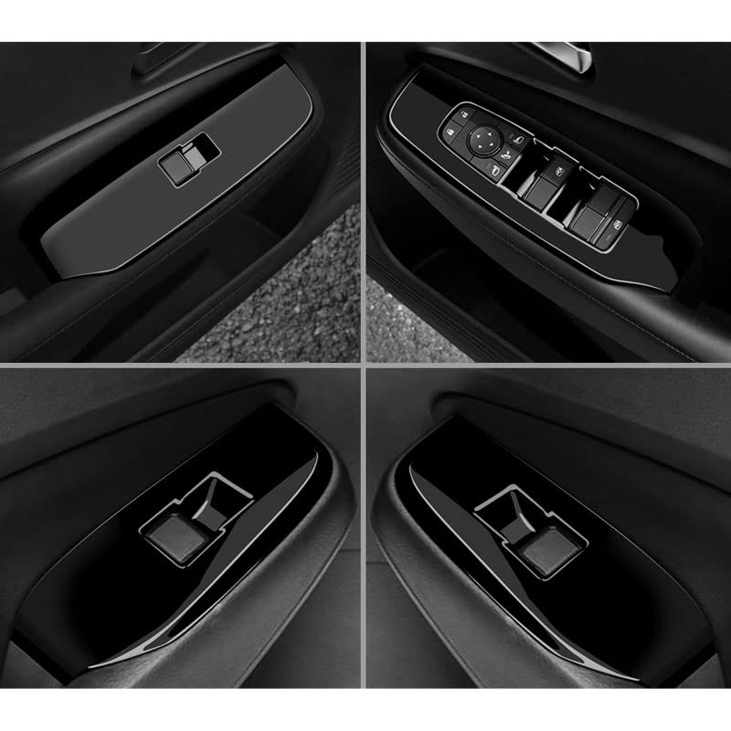 TANGDUTUTU ABS Resin Power Window Switch Covers for Nissan Note E13 2020 and Later Piano Black 4-Piece (December Models) - (NOTE-BLSJB)
