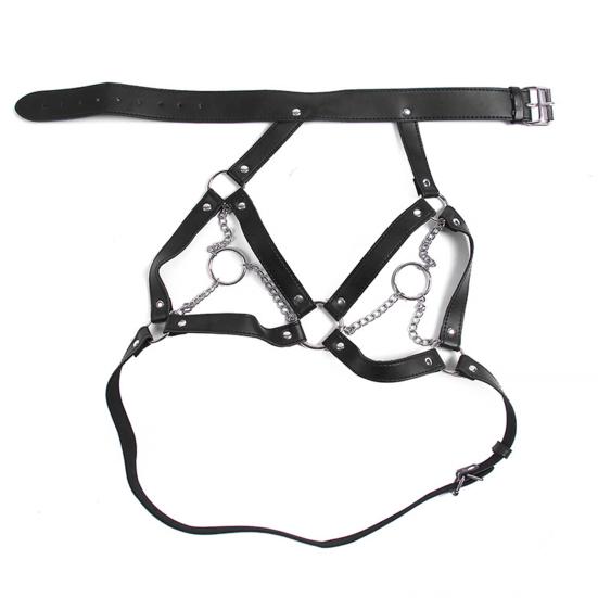 BDSM Fetish Bondage Collar Harness Slave Breasts Belt Chain Sex Toys for Couples