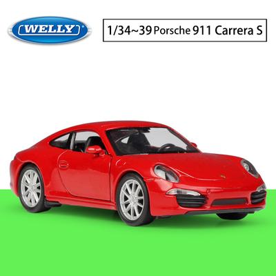 Масштаб 1/36 Welly Porsche 911 Carrera S, модель автомобиля из сплава, литье под давлением, металлические игрушечные автомобили, модель автомобиля, коллекция высокой имитации, детские подарки