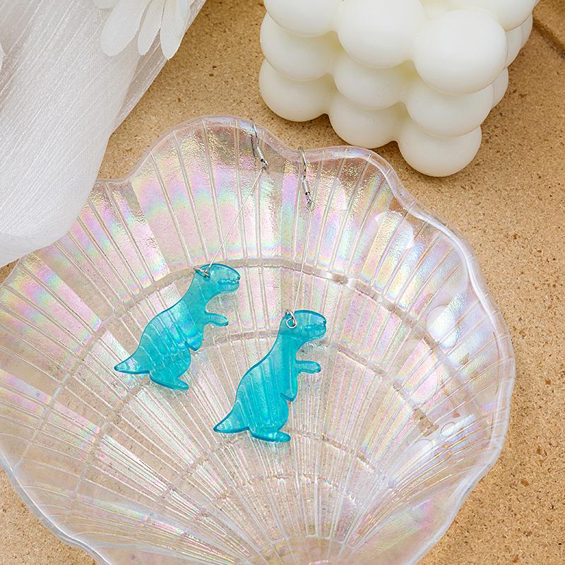 Cute and Funny Transparent Acrylic Dinosaur Earrings - A Must-Have for Dino Lovers!
