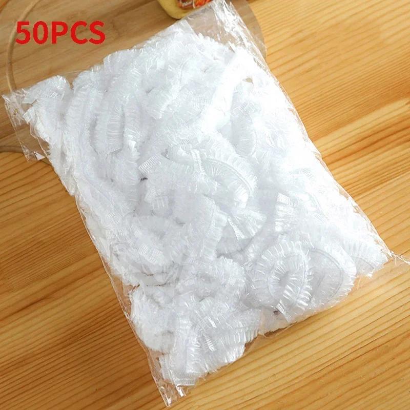 50/100 шт. многоразовые одноразовые пищевые крышки, пластиковая пленка, прочные эластичные крышки для еды, миски, эластичные чехлы для тарелок, кухонная сумка для хранения продуктов