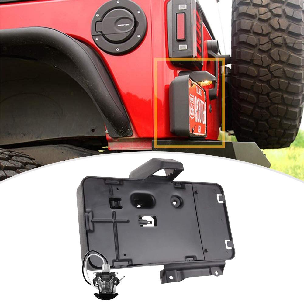 Для Jeep Wrangler JK 2007-2017 Задний держатель номерного знака Рамка номерного знака Монтажный кронштейн с подсветкой