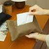 Genuine Leather Car Tissue Box Holder Seat Back Mount Modern Minimalist Auto Interior Organizer Pull-Out Tissues