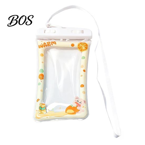 Touch Screen Water Bag Cute Waterproof Phone Pouch with Floating Airbag And Lanyard, Clear PVC Cellphone Dry for Swimming Beach Hot Springs