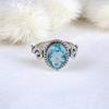 Камень Голубой Топаз Ювелирное Изделие из Серебра 925 пробы Ручной Работы Кольцо Подарок для Нее RR-14-8