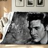 Music Elvis Print Flannel Blanket High Quality Warm Comfortable Cover for All Seasons Perfect for Gifts Home Decor