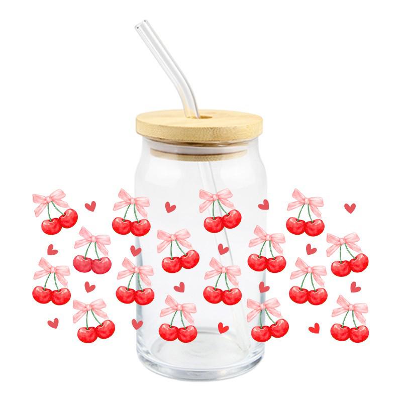 UV DTF Transfer Crystal Stickers: Summer Floral & Fruit Designs for DIY Glass Decor, Waterproof & Heat Resistant