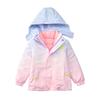 Девочки Тренч Подросток Градиент Пуховик Осень Зима Ветрозащитный Детский Уличный С Капюшоном Ветровка