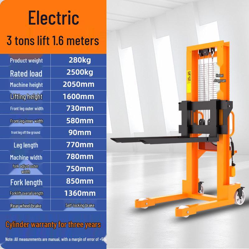 Electric Hydraulic Forklift Loader: 1T, 2T, 3T Capacity for Lifting, Loading, Unloading, Handling, and Stacking