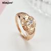 SIMJOO Rose Shape Personalized Rose Gold Color Zircon Ring