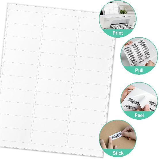 L LIKED Printable Address Labels, 1" x 2-5/8", 900 Labels, 30 per Sheet, Mailing Labels for Envelopes (30 Sheets)