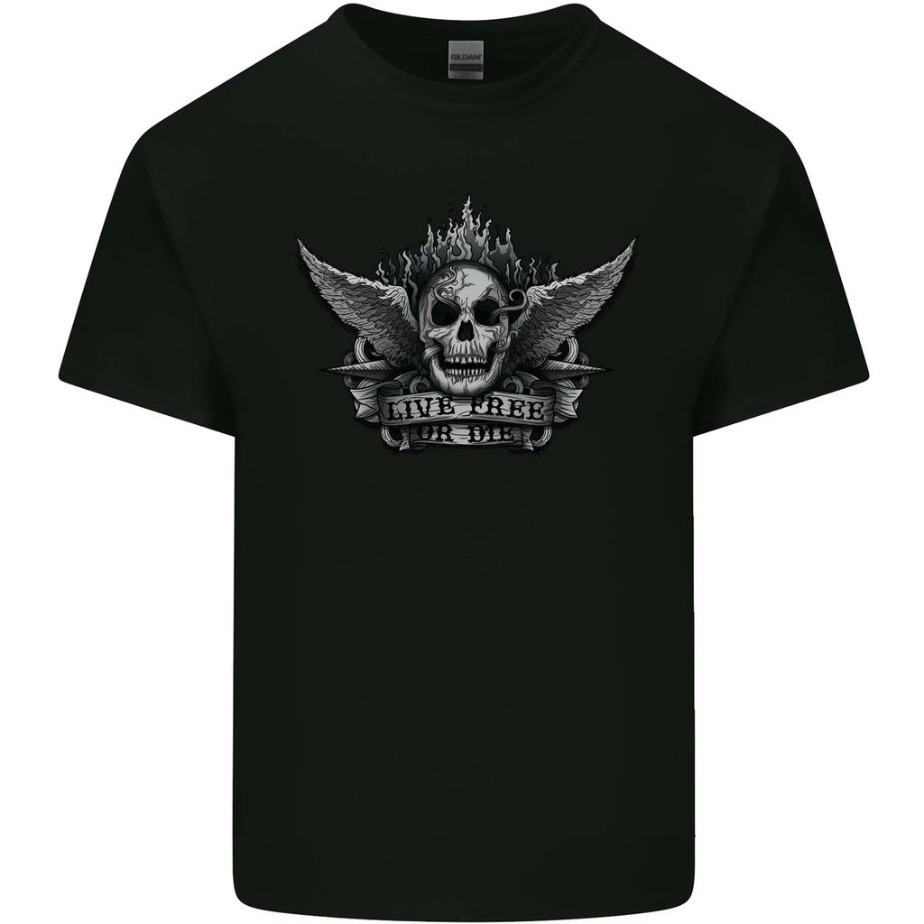 Skull Live Free or Die Kids T-Shirt Childrens