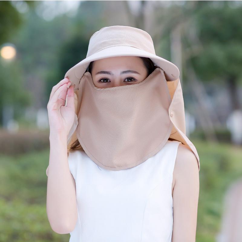 Шляпа от солнца с большими полями, женская летняя солнцезащитная поясная маска, защита от ультрафиолета, складная шляпа для езды на электромобиле, пляжная шляпа