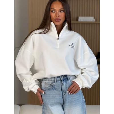 Модная универсальная куртка с принтом в западном стиле на молнии до середины, осенне-зимняя, темпераментная, свободного кроя, с лацканами, толстовка