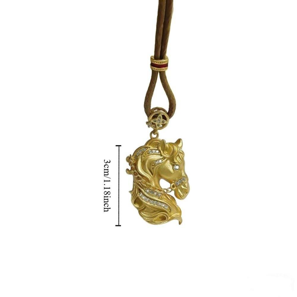 Waterproof Zodiac Horse Necklace Luxury Golden Horse Pendant Wealth Foal Necklace  Birthday Gift