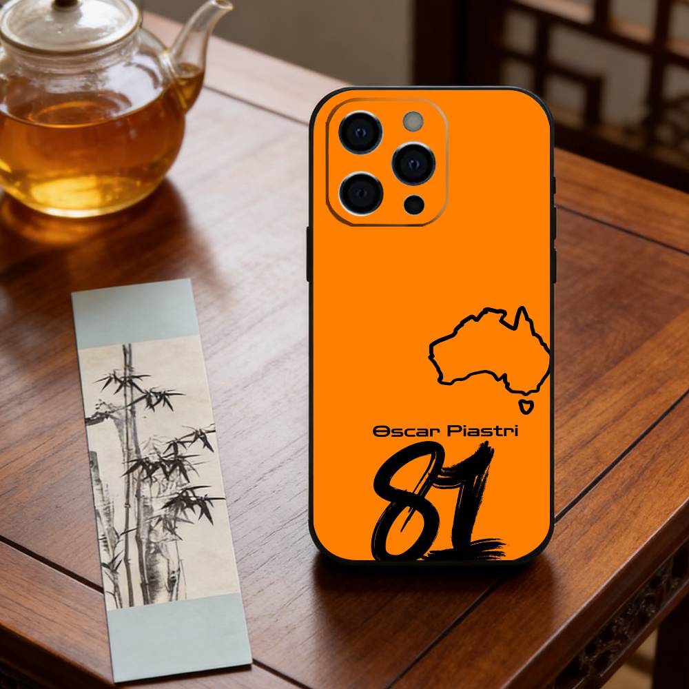 Чехол для телефона O-Oscar Piastri 81 Для iPhone 17, 16, 15, 14, 13, 12, 11 Plus, Pro Max, Другие Мягкий Черный Чехол