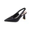 Spring and Summer New Pointed High Heels Women's Thin Heels Bag Head Sandals Rear Empty Shallow Mouth Single Shoes Women