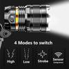 Ultra Bright White Laser LED Headlight Wave Sensing Zoom Flashlight Rechargeable Outdoor Night Fishing Head Mounted Headlight