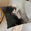 Dark Anime Boy Cushion Cover Gothic Manga Throw Pillow Case Grunge Punk Emo Room Decor for Couch Sofa Bedroom Black Pillowcase