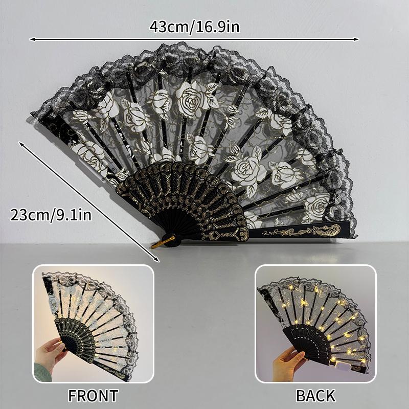 LED Wedding Hand Fans Dance Fan for Women Custom Wedding Fan Folding Hand Fan for Women Glow Fan Glow In Dark Abanicos Para Boda