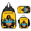 Hoppers Beaver Metamorphosis Print 3-Piece Set School Backpack Lunch Bag Pencil Case Cartoon Student Set