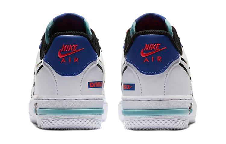 Nike Air Force 1 React Белый Астрономический Синий Лазерный Багровый GS CD6960-101
