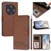 Happy Heart Pattern Magnetic Closure Vegan Leather Phone Case With Wrist Strap For ZTE Blade A56 4G
