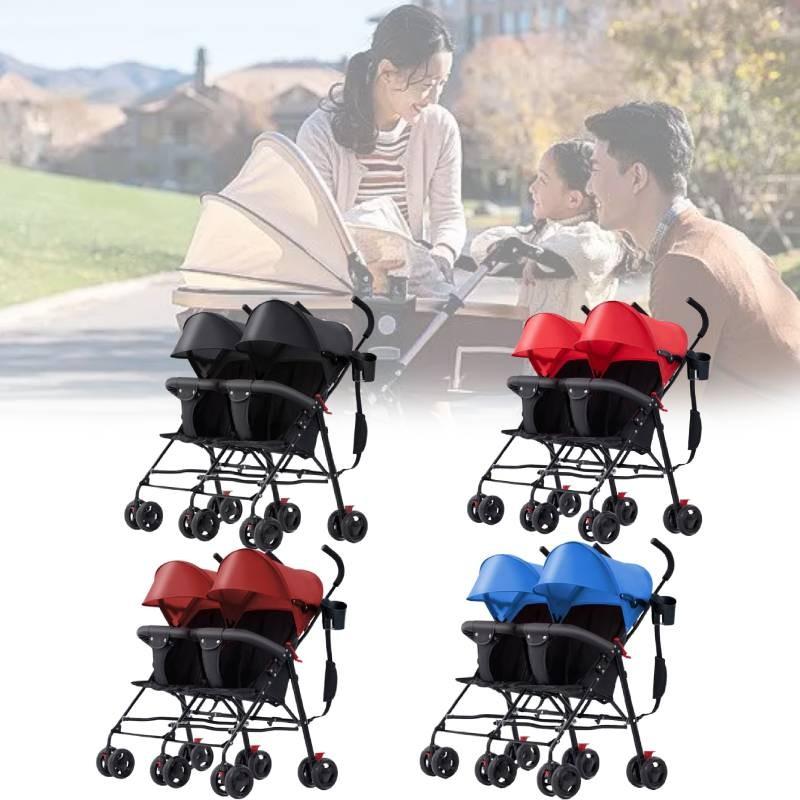 Легкая коляска для двойни Ультракомпактная складная коляска-трость для новорожденных с функцией наклона
