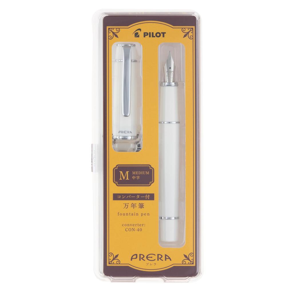PILOT Prera Fountain Medium PFPR1OWM Pen, Nib, Off-White,
