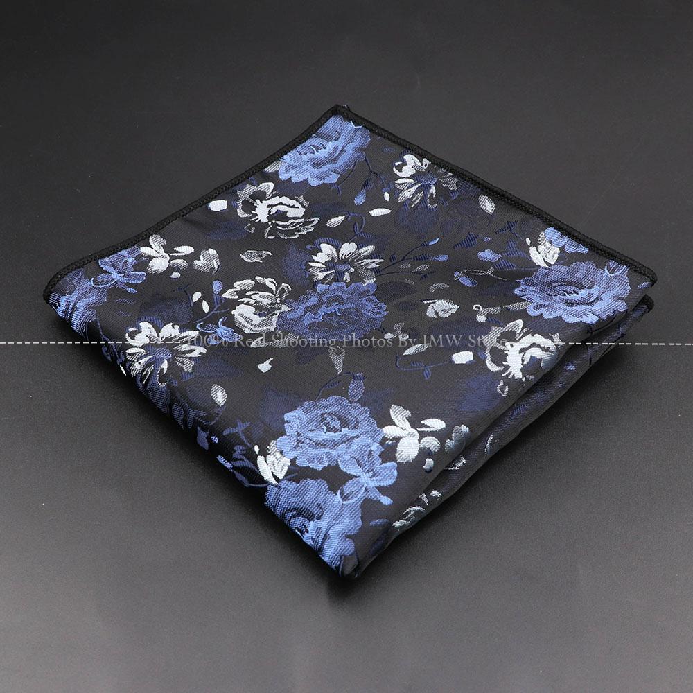 High Quality Men Handkerchief Red Blue Rose Floral Constellation Designed Wave Lines 26cm Width Tuxedo Suit Shirt Pocket Square