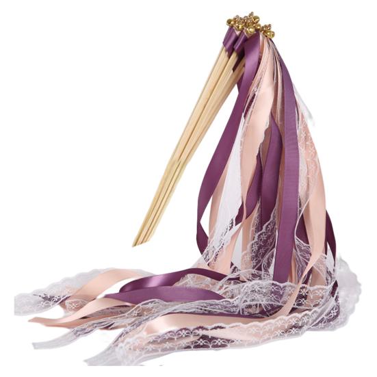 Fairy Wands Great Eco-friendly 8 Styles Wishes Wands Colorful Long Ribbon Fairy Stick Wands with Bells Streamer Sticks Birthday Gift