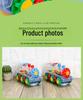 Transparent Musical Rotating Locomotive Toy with Universal Driving and Gear Linkage