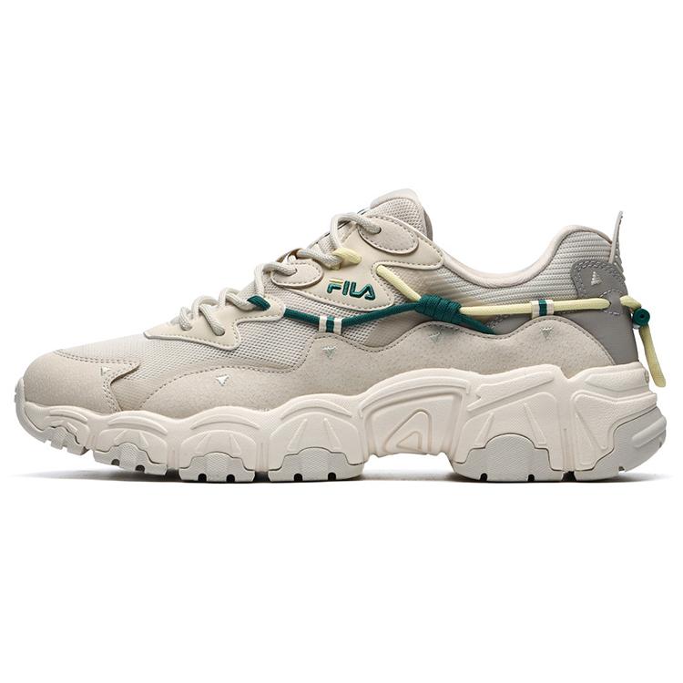 FILA Fashion Sneakers Mesh , Textile , Synthetic Leather Low top Casual Shoes Men's Beige (Unisex) Casual Shoes F12M134108FAB